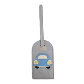 Tag de Mala Little Car Cinza Claro Liso com Aqua Liso Pronta Entrega
